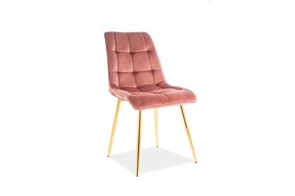 Židle CHIC VELVET ZLATÁ konstrukce/růžový antický BLUVEL 52 