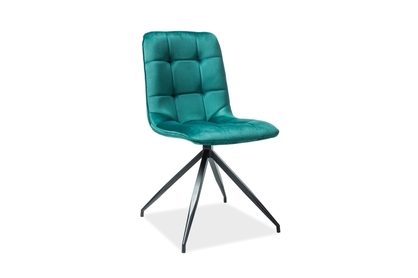 Židle TEXO VELVET Černá Konstrukce/Zelený BLUVEL 78 