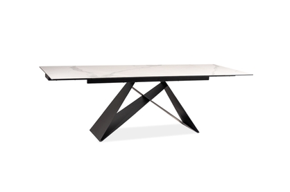 stôl rozkládací Westin III (160-240)X90 - ceramic Biely/čierny mat