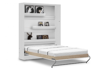 Vertikálna sklápacia posteľ Basic 140x200 - biely mat