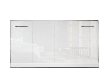 Sklápěcí postel horizontální 90x200 Basic New Elegance - Bílý lesk