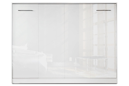 Sklápěcí postel horizontální 140x200 Basic New Elegance - Bílý lesk