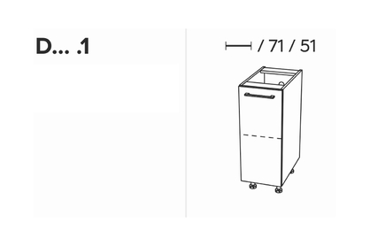 KAMMONO D50.1 - Skříňka spodní jednodveřová - P2 i K2 BLACK