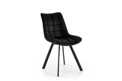 Čalouněná jídelní židle Clemio - černý samet Bluvel 19 / černé nohy
