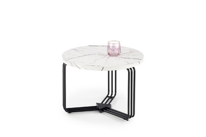 ANTICA M Konferenční stolek Deska - Bílý mramor, Podstavec - Fekete