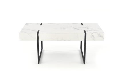 BLANCA kávézóasztal - fehér márvány - fekete