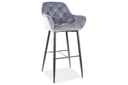 Barová židle CHERRY H-1 VELVET Černá Konstrukce/šedý BLUVEL 14
