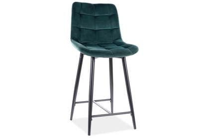 Barová židle CHIC H-2 VELVET Černá Konstrukce / Zelený BLUVEL 78