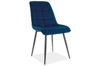 Židle CHIC MATT VELVET 79 Černá konstrukce / tmavě modrý