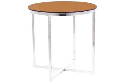 Konferenční stolek CRYSTAL B kouřové jantarové sklo/Stříbrný FI 55