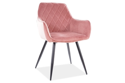 Židle LINEA VELVET Černá Konstrukce/antický růžový BLUVEL 52