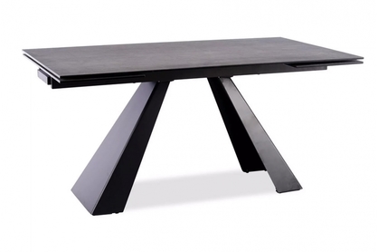 Rozkládací stůl Salvadore Ceramic 160-240x90 cm - šedý mramor / černá