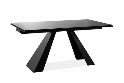 Rozkladací stôl Salvadore Ceramic 160-240x90 cm - sivý mramor / čierna