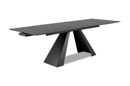 Stôl SALVADORE CERAMIC šedý mramor/Čierny MAT (160-240)X90