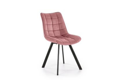 Čalouněná židle Clemio - růžový samet Bluvel 52 / černé nožky