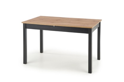 Rozkladací jedálenský stôl Greg 124-168x74 cm - dub wotan / čierna