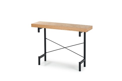 INFERNO konzolos összecsukható asztal, natúr tölgyfa - fekete