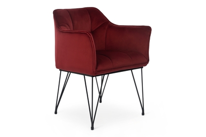 Židle čalouněná loft s podrúčkami Valencia Pik II - Červený 