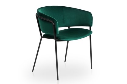 židle čalouněné z podlokietnikami Nicole na czarnym stelazu - Zelený - Výprodej