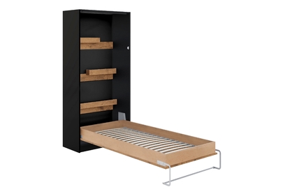 Pat rabatabil Loft Basic 90x200 - Black/ stejar lancelot