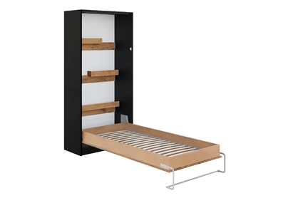 Vertikální sklápěcí postel Loft 90x200 Basic New Elegance - Černý / Dub lancelot
