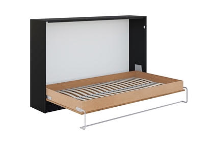 Sklápacia posteľ horizontálny Loft 120x200 Basic New Elegance - Čierny / Dub lancelot