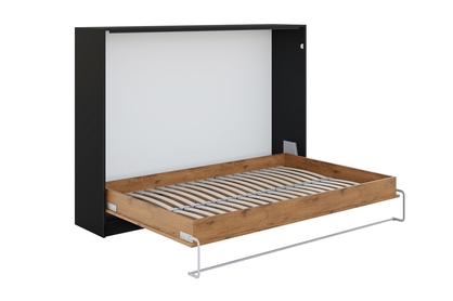 Sklápěcí postel horizontální Loft 140x200 Basic New Elegance - Černý / Dub lancelot