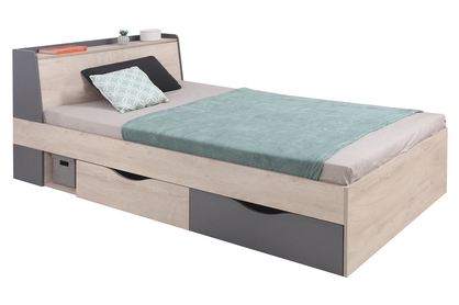 Mládežnická postel 120x200 Delta DL15 L/P - Dub / Antracitová