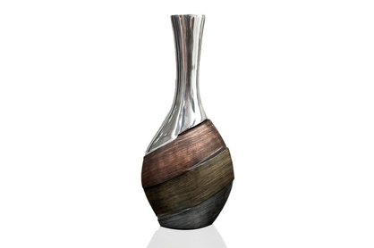 Váza dekorativní Mona 2B Hnědý/Stříbrný