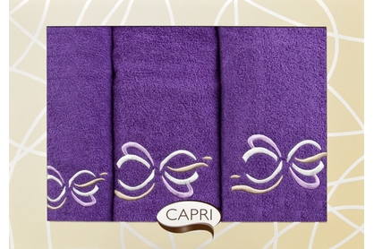 Sada ručníků Capri AGNES 26 - 3 ks. fialový + Růžová