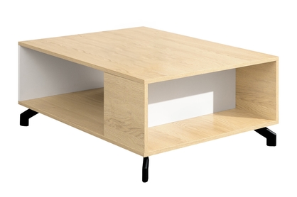 Moderní Konferenční stolek s výklenky Madison MD14 - Bílý / Dub piškotový