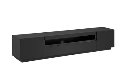 TV stolík Loftia 200 cm s otvorenou policou - čierna / čierny mat