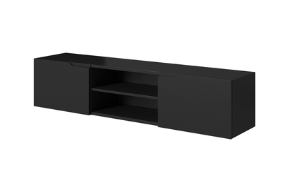 Závěsná TV skříňka Loftia Mini - Černý/Černý mat