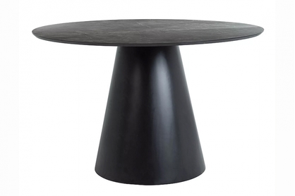 Kulatý stůl Angel 120 cm - šedý mramor / černá