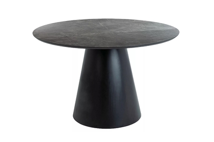 Okrúhly stôl Angel 120 cm - sivý mramor / čierna