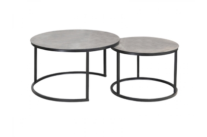 Konferenční stolek ATLANTA A šedý MAT mramorový efekt / Černý MAT Komplet