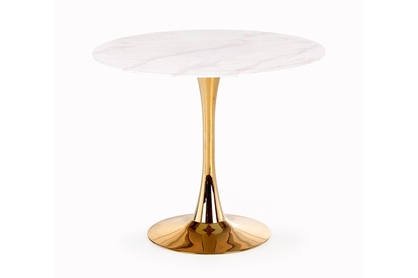 CASEMIRO Stôl Pracovná doska - Biely mramor, noha - zlaté