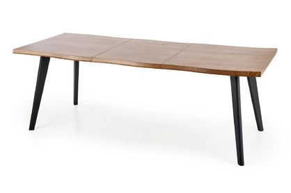 Masă extensibilă Sanvi 120-180x80 cm - stejar natural / picioare negre