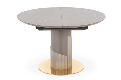 MUSCAT Stůl összecsukható Deska - Popelový mramor, noga - jasný popel / Žlutý