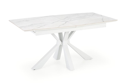 VIVALDI Stůl összecsukható Deska - Bílý mramor, Nohy - Bílý