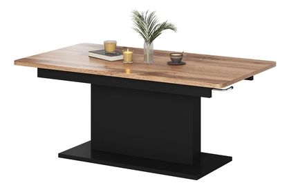 Konferenčný rozkladací stôl BUSETTI 126-167x70 cm - dub wotan / čierny mat