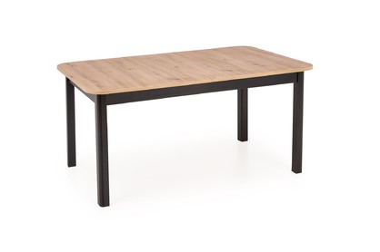 FLORIAN összecsukható asztal, asztallap - kézműves tölgy, lábak - fekete