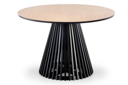 MIYAKI asztal, asztallap - natúr tölgy, láb - fekete