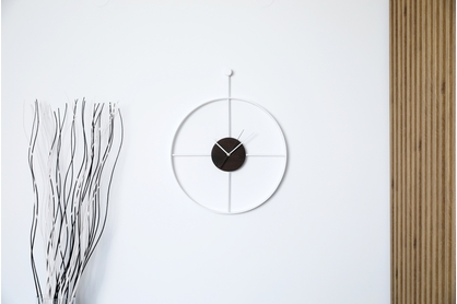 Oceľová zegar scienny KAYU 41 Dub wedzony v Loft stylu - Biely - 50 cm