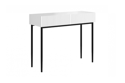 Toaletný stolík Nicole 100 cm so zásuvkami - biely mat / čierna