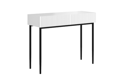 Moderný písací stôl Nicole - biely mat / čierne nožičky