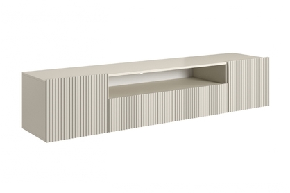 TV skrinka závesná Nicole 200 cm s otvorenou policou a zásuvkami - kašmír / kašmír mat.