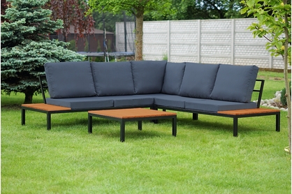 Súprava záhradného nábytku Hooly - tmavomodrý vodoodpudivý Garden 2844 / teak
