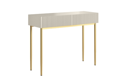 Moderný písací stôl Nicole 100 cm - kašmírová / zlatá