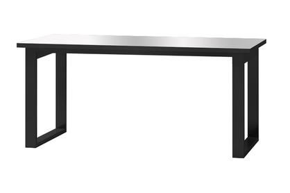 Stôl rozkladany Helio 91 so sklenenou doskou 130-175x80 cm - Čierny lesk / Sklo gwiezdzista noc